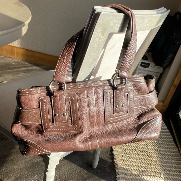 Rare Coach Leather pebble leather satchel - Picture 3 of 5